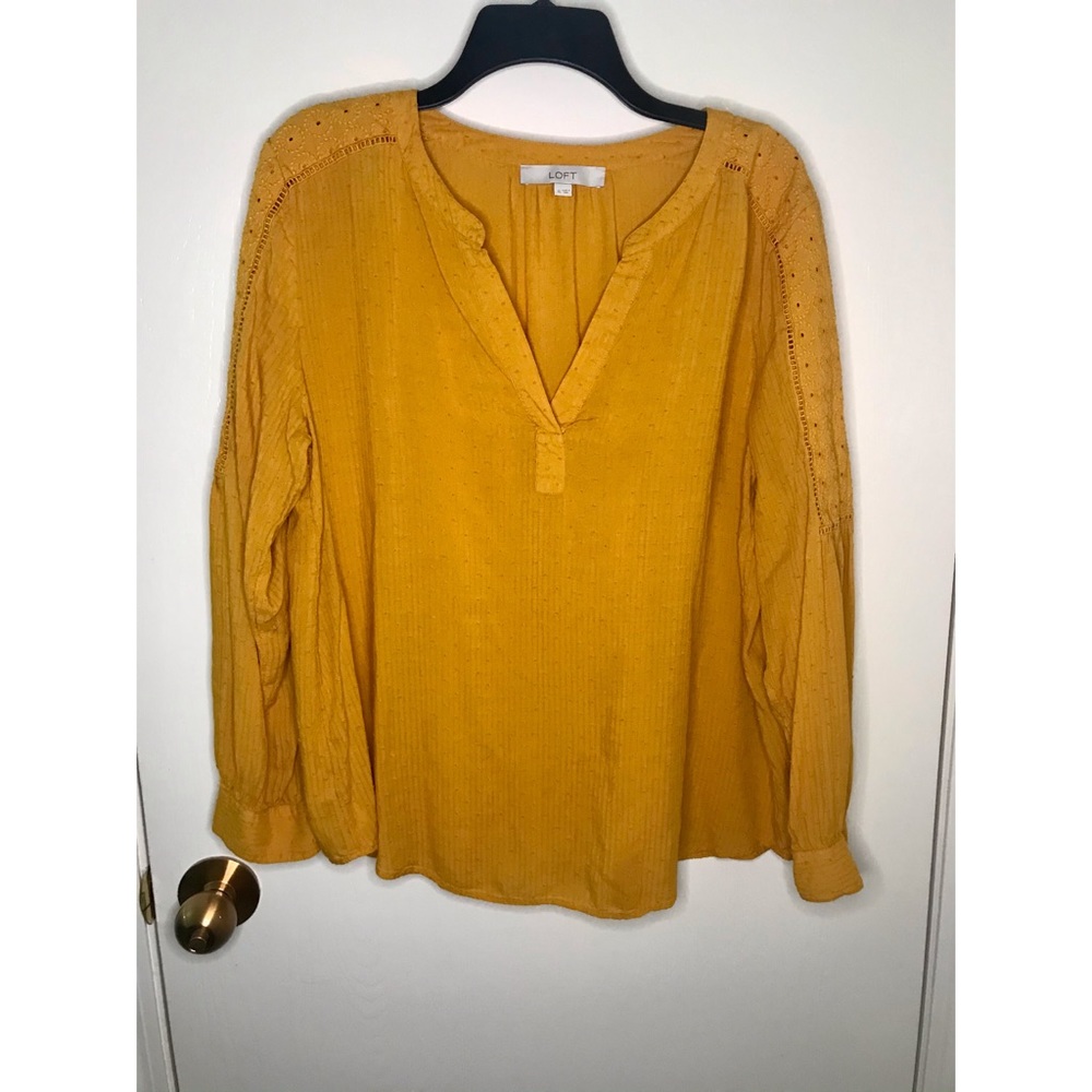 Loft Mustard Yellow Long Sleeve Blouse